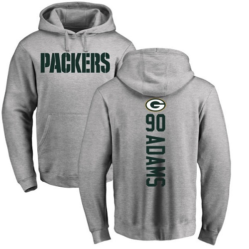 Men Green Bay Packers Ash #90 Adams Montravius Backer Nike NFL Pullover Hoodie Sweatshirts->youth nfl jersey->Youth Jersey